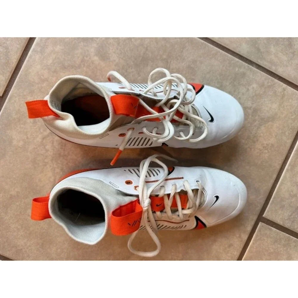 Nike Vapor Edge Pro 360 2 TB Football Cleats Mens Size 8.5 White Orange FQ4044
